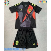 Camisa de time de futebol Espanha Goleiro Replicas 2º Equipamento Infantil Europeu 2024 Manga Curta (+ Calças curtas)